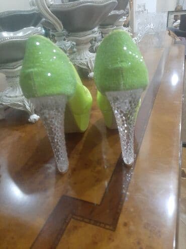 женские золотистые туфли: Туфли, Размер: 37, цвет - Зеленый, Новый — 2