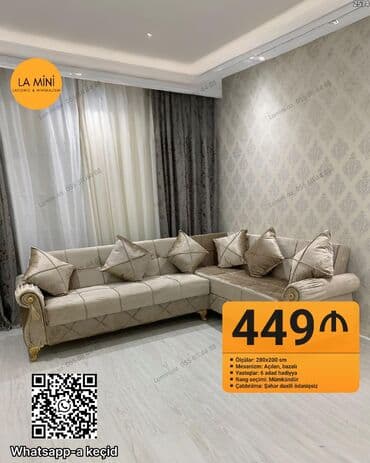 işdənmiş divan: Künc divan, Açılan, Bazalı, Parça, Şəhərdaxili pulsuz çatdırılma — 1