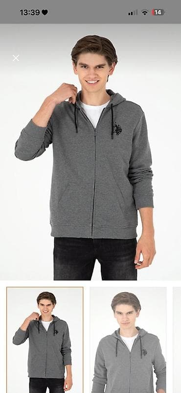 polo canta: Svitşot, U.S. Polo Assn, 2XL, rəng - Boz — 1