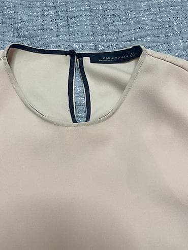 gun eynəyi: Zara Woman qadın bluzası - Rəng: açıq şaftalı/nyud - Modell: qısa — 3