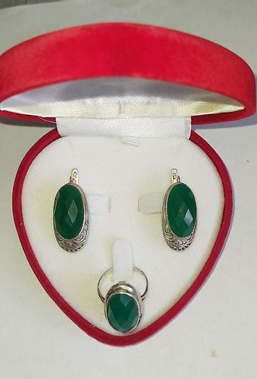 Dəstə daxildir: Üzük, Sırğa, Gümüş, 925 Əyar, 50 g — 2