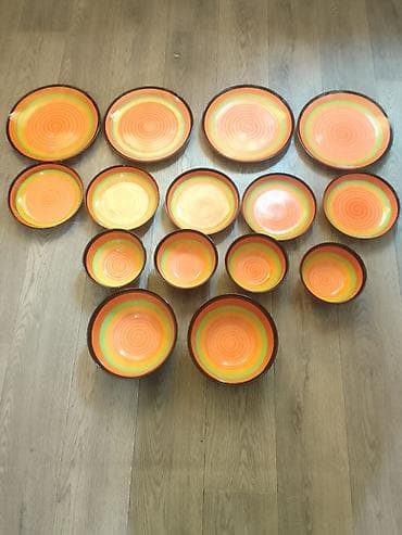 Nahar dəsti, rəng - Narıncı, Keramika