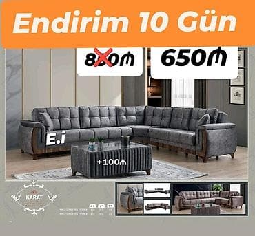 mebel masa: Künc divan dəsti – “KARAT” modeli - L‑şəkilli künc divan, müasir — 1