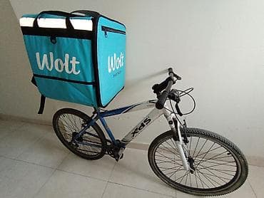 Xds dağ velosipedi + Wolt termo çatdırılma çantası, wolt kurtka