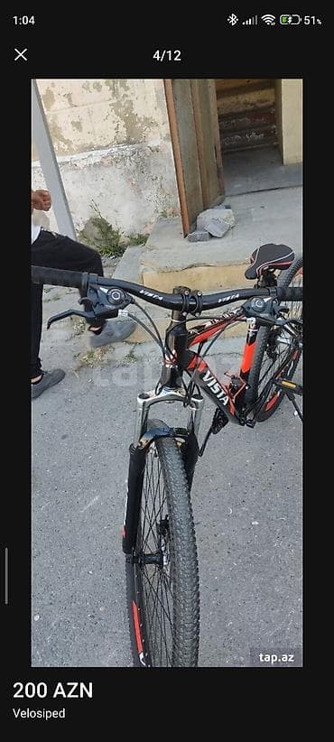 velosiped kameri: VISTA brendli dağ velosipedi - Göz oxşayan qara-qırmızı dizayn — 4