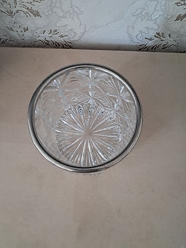 qelem: Kəsilmiş şüşədən hazırlanmış dekorativ qab - Material: qalın, şəffaf — 2