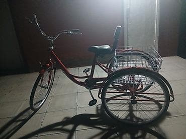 Qırmızı üçtəkərli velosiped – böyük arxa səbətli şəhər/daşıma modeli — 6