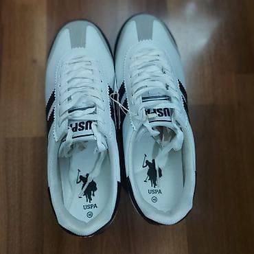 polo kabro: U.S. Polo Assn. kişi krossovkası - Rəng: ağ üst, qara detallarla; — 2