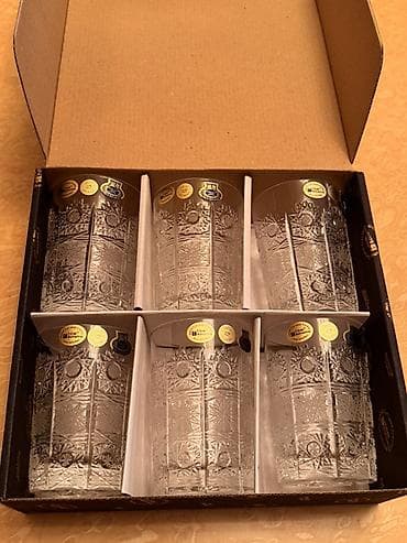 19 litre su: Stəkanlar, Xrustal, 6 ədədli dəst, 500 ml, Çexiya — 1
