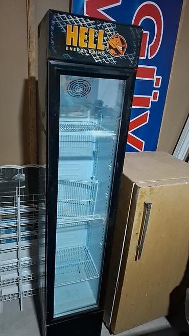 vitrin panel: HELL Energy Drink brend vitrin soyuducu - Şaquli tip, şüşə qapılı — 1