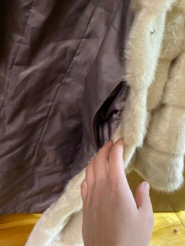 дубленки в баку: Real müstəriyə endirim olunacağ Zərif xanım kürkü – krem/bej rəngdə — 6