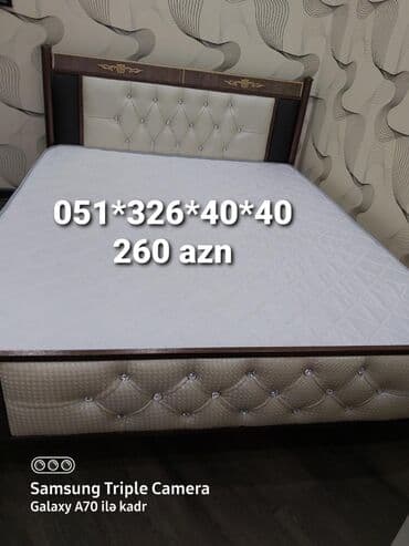 Çarpayılar: Yeni, İkinəfərlik çarpayı, Bazasız, Matras ilə, Siyirməsiz, Azərbaycan — 1