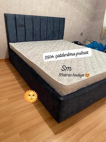 tek neferlik taxt: İkinəfərlik çarpayı, Bazasız, Matras ilə, Siyirməsiz — 1