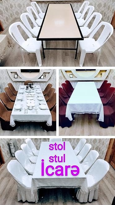 Оборудование для производства: Stol icaresi, masa və oturacaq kirayəsi. Ad günləri, nişan, xına, toy — 7