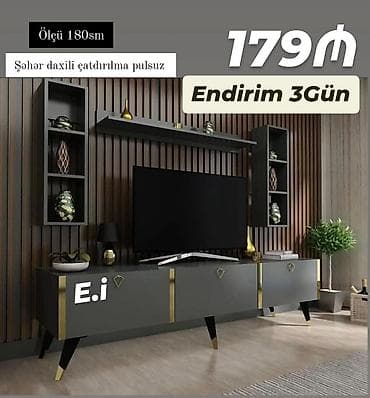 tum: Yeni, Düz TV altlığı, Polkalı, Laminat — 1