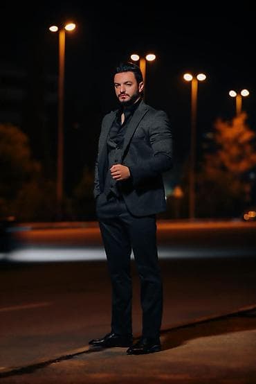 kalson geyim: Klassik kişi kostyum dəsti – 3 parça - Rəng: tünd (qrafit/şifer — 1