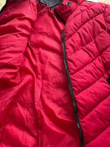 Qadın geyimləri: Qadın üçün qırmızı şişmə qış gödəkçəsi - Parlaq qırmızı rəng — 5