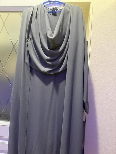 epl voyc 8: Boz rəngli uzun don - Model: drapeli “cowl” yaxalı, axıcı kəsim - — 2