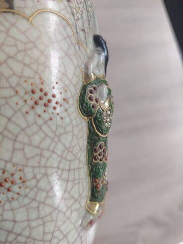 kohnə pullar: 🏺 Yapon Satsuma vazası – əl işi, 1950-ci illər Əl ilə çəkilmiş gözəl — 6