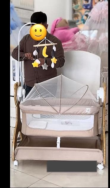 стол трансформер баку: Для девочки и мальчика, Б/у, Четырехугольная, Колыбель, Без бортиков, С матрасом, Без механизма качания — 1