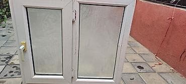 plastik qapllar: PVC pəncərə bloku – 2 açılan qanadlı - Material: ağ rəngli PVC profil — 2
