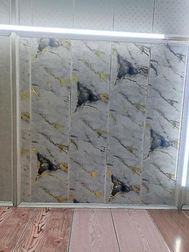 mermer panel: Mərmər naxışlı dekorativ PVC divar panelləri - Material: PVC (yüngül — 1