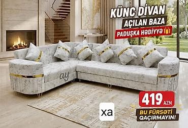 karaca azerbaycan endirimler: Künc divan – açılan baza ilə - L‑şəkilli rahat planlama, geniş oturma — 1