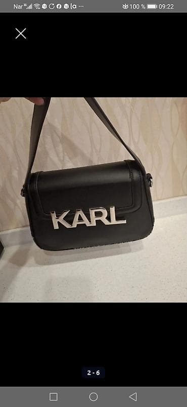 Karl Lagerfeld çiyin çantası - Rəng: qara Karl Lagerfeld çiyin