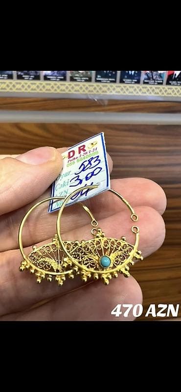 sumqa: Sırğa, Sarı qızıl, 583 Əyar, 3 g, Ödənişli çatdırılma — 1