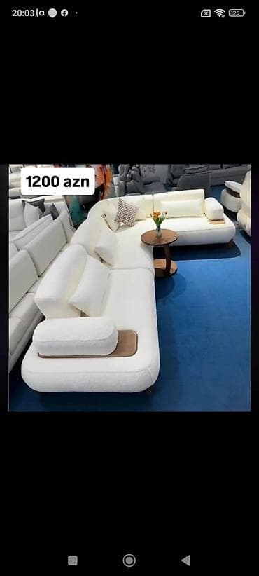 1200: Məhsul: Modulyar L formalı yumşaq künc divan - Rəng: ağ/ekru - — 1