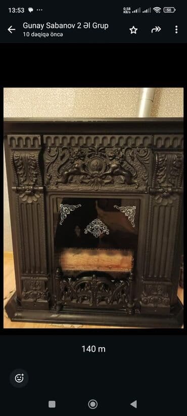 Klassik dizaynlı bərk yanacaqlı soba/şömine - Material: tökmə dəmir lalafo.az -da Klassik dizaynlı bərk yanacaqlı soba/şömine - Material: tökmə dəmir