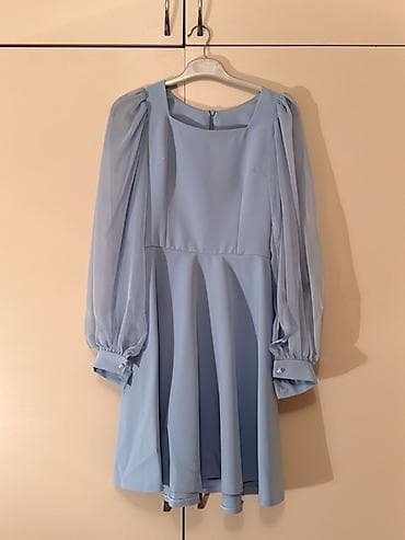 Mavi rəngli zərif qadın donu ( son zəng paltarı) - Parça: Axıcı