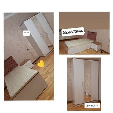 спальная мебель в баку: Двуспальная кровать, Шкаф, Трюмо, 2 тумбы, Азербайджан, Новый — 6