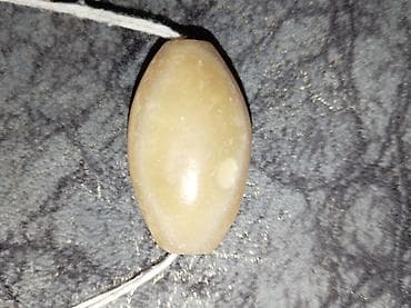 şexsi eşyalar: Təbii daş muncuq – ellips formalı, krem-qəhvəyi çalarlı, zolaqlı — 9