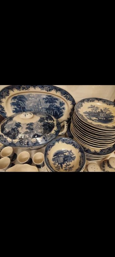 cex fara: Nahar dəsti, rəng - Mavi, Farfor — 4