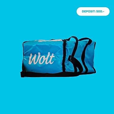 Avadanlığın icarəsi: Wolt izotermal çatdırılma çantası - Rəng: açıq mavi, ön tərəfdə Wolt — 2