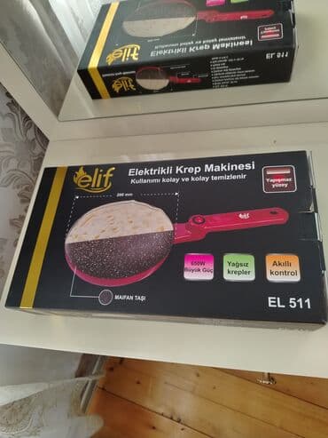 Mətbəx üçün digər texnika: Elif Elektrikli Krep Makinesi – model EL 511 - Çap: 200 mm - Güc: 650 — 1