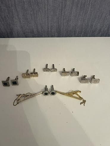 Qalstuklar: Kişi aksesuar dəsti – manjet düymələri və qalstuk sancaqları Məhsul — 2