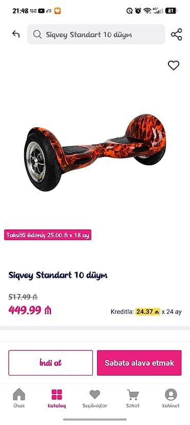 adabdir: Yeni Giroskuter 10", 351 - 500 Vt, 26 - 35 km/s, Ödənişli çatdırılma — 1