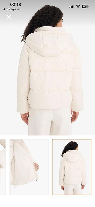 Baş geyimləri: Qadınlar üçün qısa pufffer gödəkçə – krem/ekru rəng - Model: qısa — 7