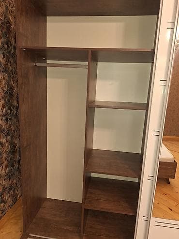 2el dolablar: İşlənmiş, 2 qapılı, Güzgülü, Qəhvəyi, Taxta, Kupe, Düz dolab — 1