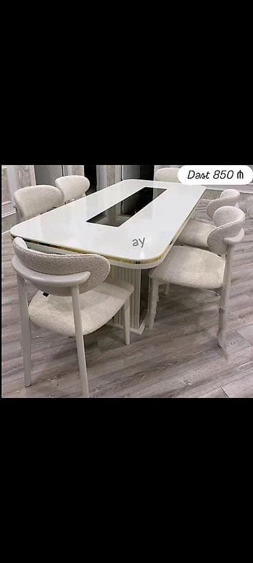 bag ucun stol stul: Dördbucaq masa, Qonaq otağı üçün, 6 nəfər — 1