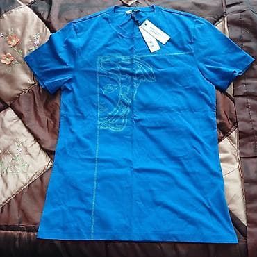 Мужская одежда: Мужская футболка, Versace, S, цвет - Голубой — 1