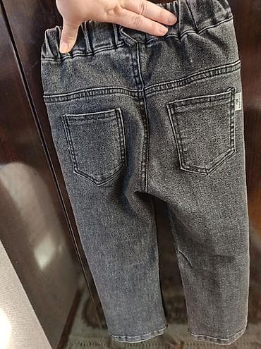 nike şalvar: Uşaq cins şalvarı - Rəng: tünd boz/“washed” effektli - Ölçü: 6 — 4