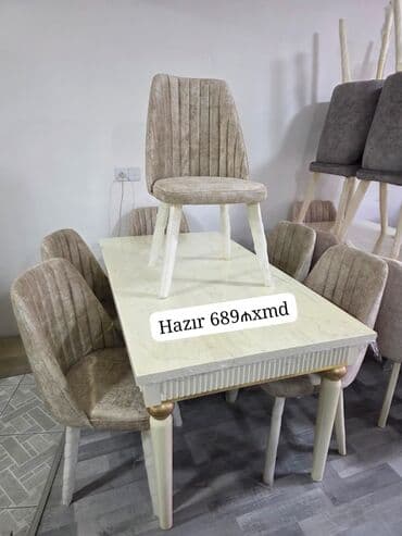 Столы: Для кухни, Новый, Нераскладной, Прямоугольный стол, 6 стульев — 1