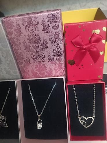 Спорт и отдых: Gümüşu rəngli zərif boyunbağılar – hədiyyə qutusunda Məhsul — 6