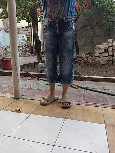 Uşaq üçün denim şort-şalvar (3/4 uzunluq) - Model: Jeans materialdan