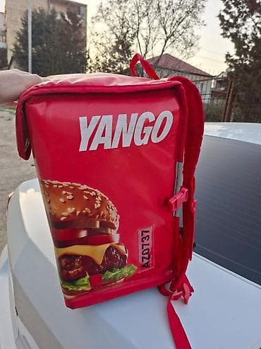 alfa term: Yango “Yemək çatdırılması” termo çantası - Rəng: qırmızı, üzərində — 1