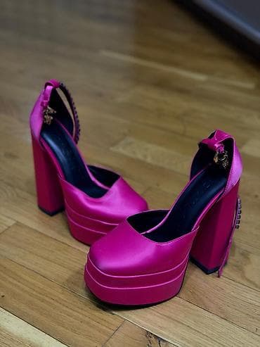 gece geyimi: Məhsul: Qadın platforma dikdaban ayaqqabı VERSACE - Rəng: Çəhrayı — 1