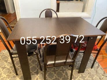 metbex mebileri: Qonaq otağı üçün, Yeni, Açılmayan, Dördbucaq masa, 10 stul — 2